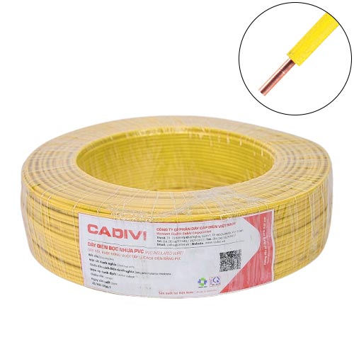 day-dien-don-cadivi-vc-vang-9 Dây điện đơn cứng Cadivi VC-2.5 mm2 (Vàng) – 450/750V 3